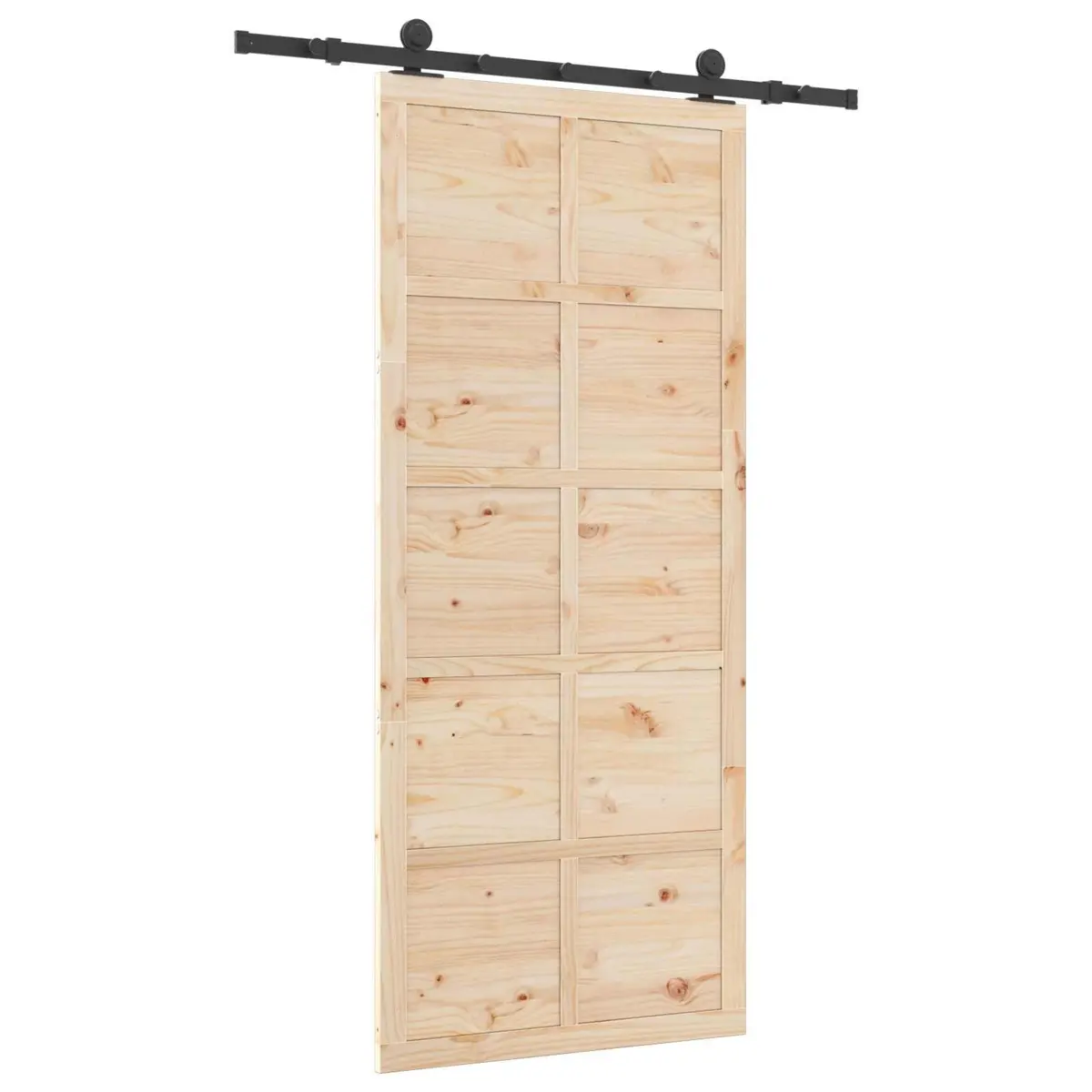 Sliding Door Brown 80 x 208 cm Solid Pine Wood Interior Room Divider