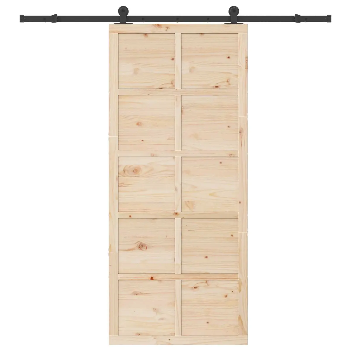 Sliding Door 80 x 208 cm Natural Solid Pine Wood Interior Space Saving Room