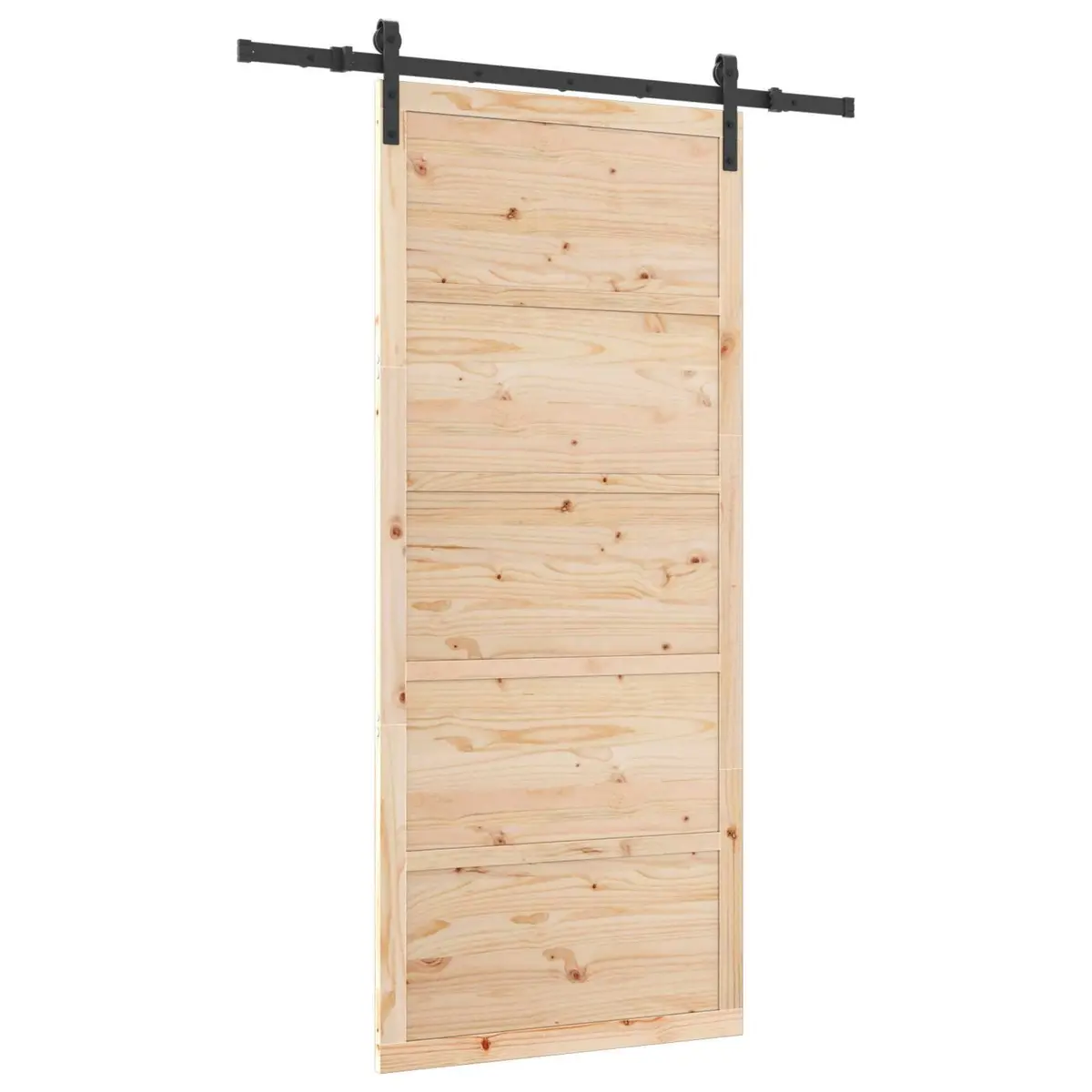 Sliding Door Brown 80 x 208 cm Solid Pine Wood Modern Interior Room Divider