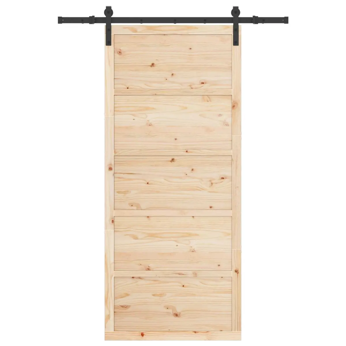 Sliding Door Brown 80 x 208 cm Solid Pine Wood Modern Interior Room Divider