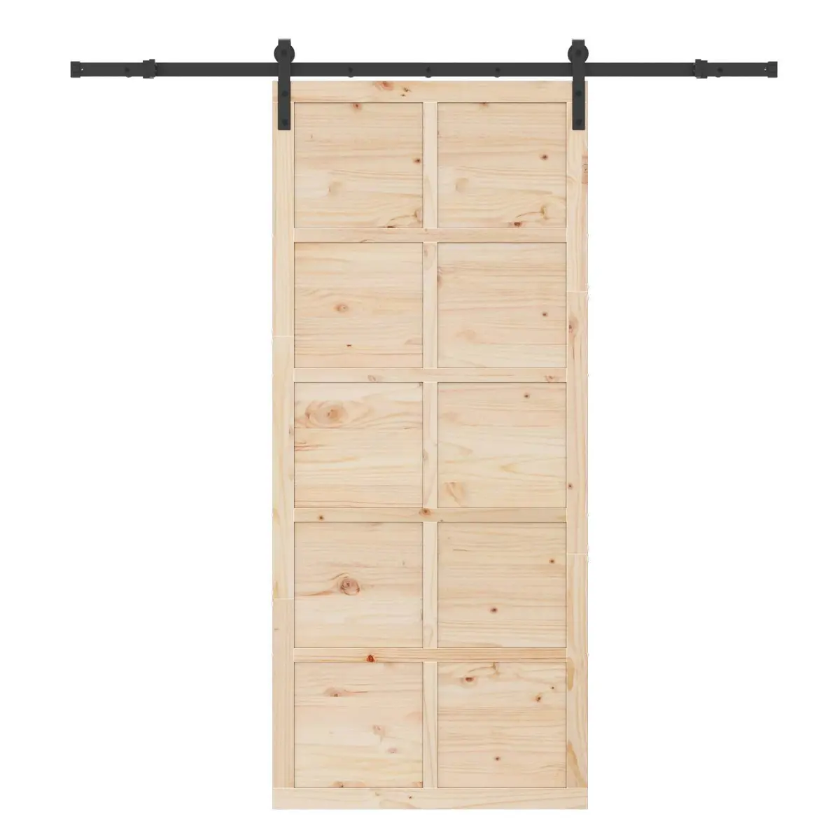 Sliding Door Natural Solid Pine Wood 80 x 208 cm Space-Saving Interior Home
