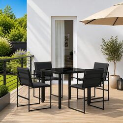 5-Piece Outdoor Dining Set with Strong Steel Frame