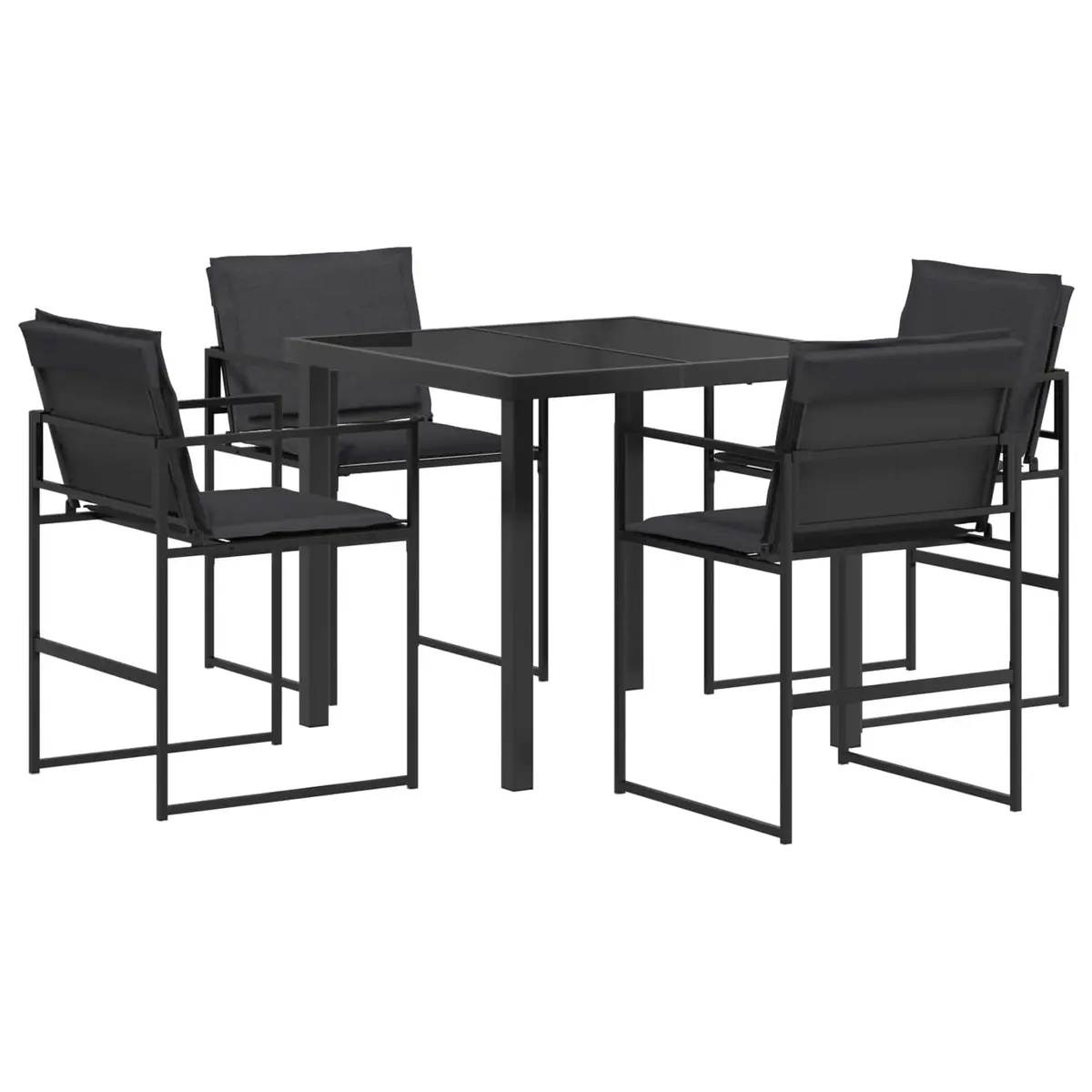 5-Piece Outdoor Dining Set with Strong Steel Frame