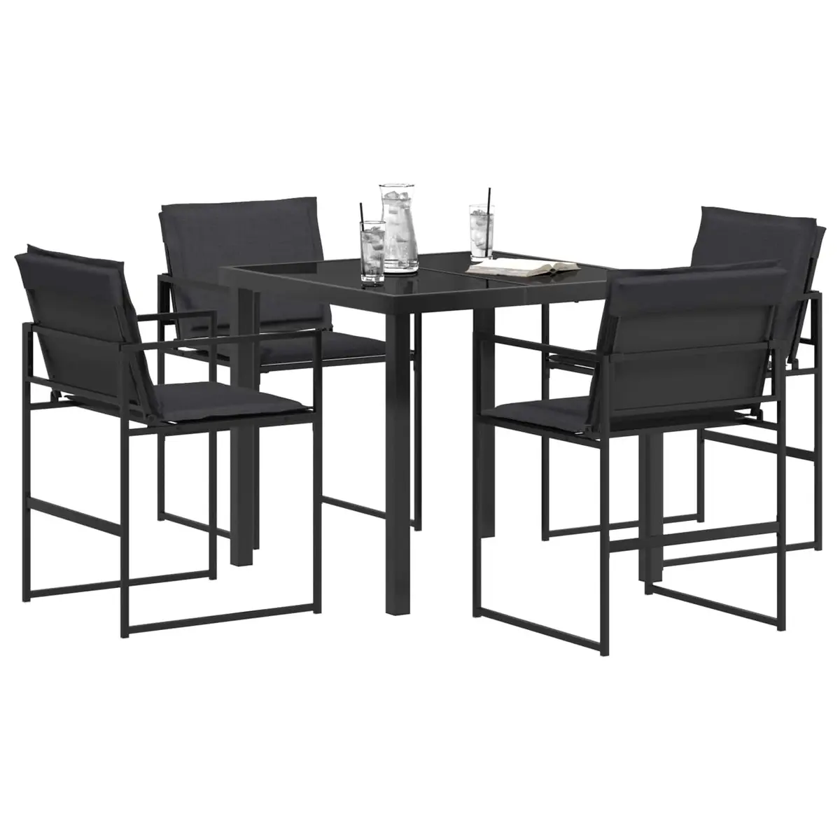 5-Piece Outdoor Dining Set with Strong Steel Frame