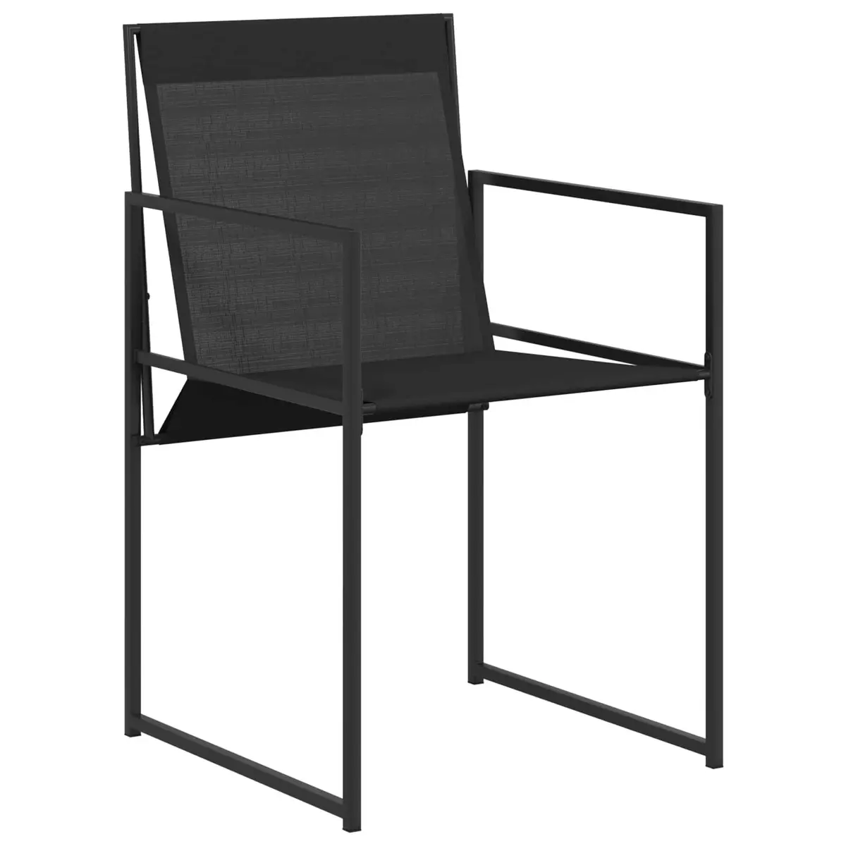 Outdoor Dining Set Black 5 Pieces Textilene Steel Garden Patio Furniture