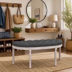 Your Perfect Grey Velvet Bench 110.5x45x49 cm Awaits