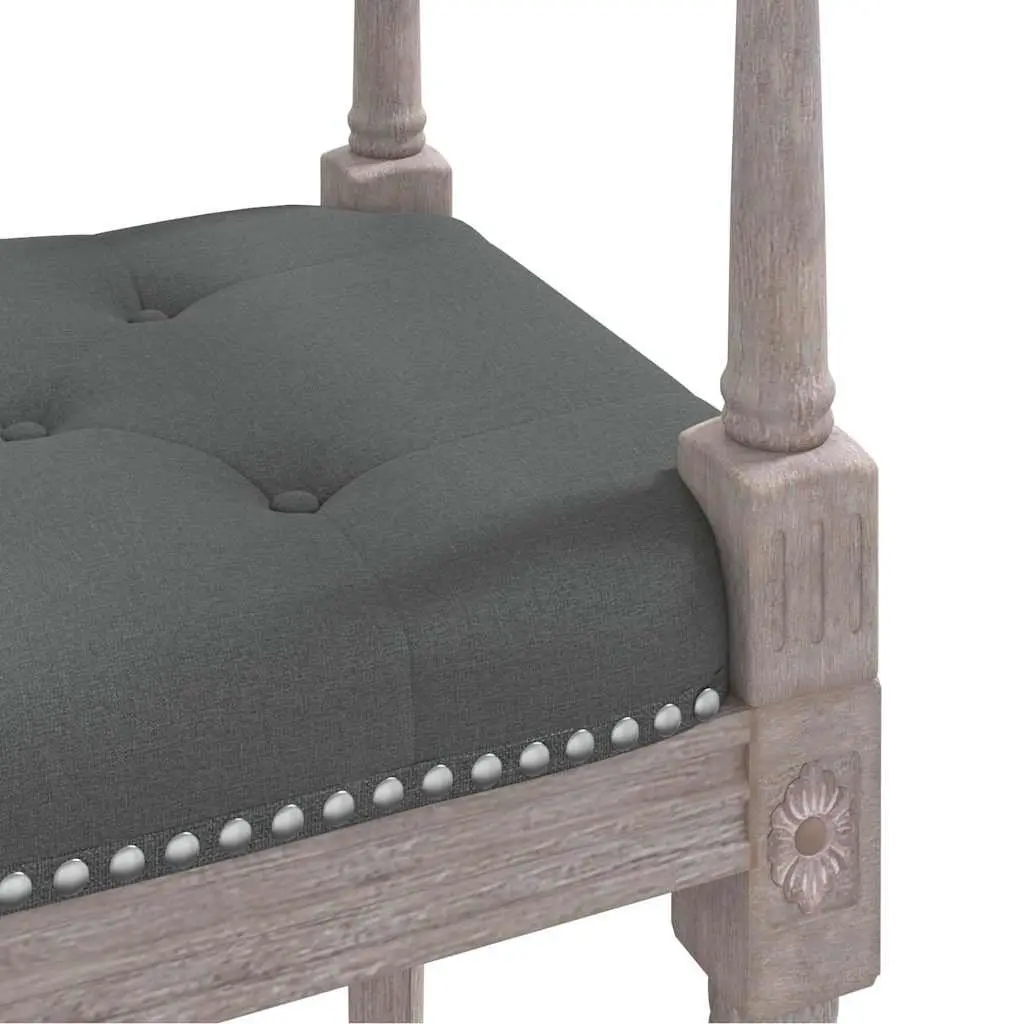 Fabric Bench Grey Tufted Padded Cushion Wooden Legs for Living Room Entryway Foyer