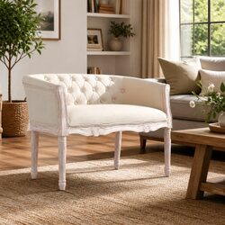 Bench Upholstered Seating Furniture Living Room Foyer Entryway Piano Seat Padded