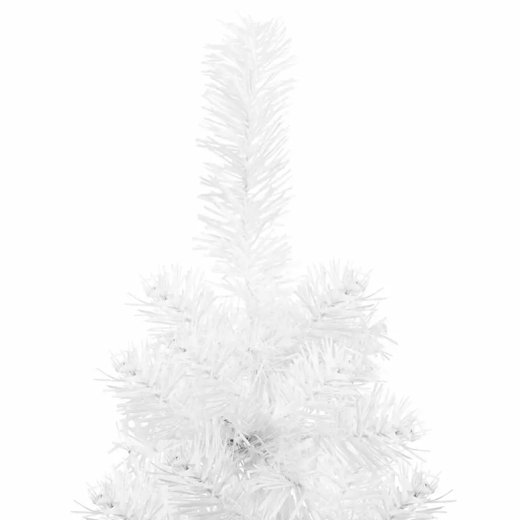 Slim Artificial Half Christmas Tree with Stand White 210cm Holiday Seasonal