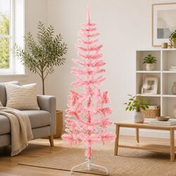 150cm Pink Half Christmas Tree - Simple and Effective