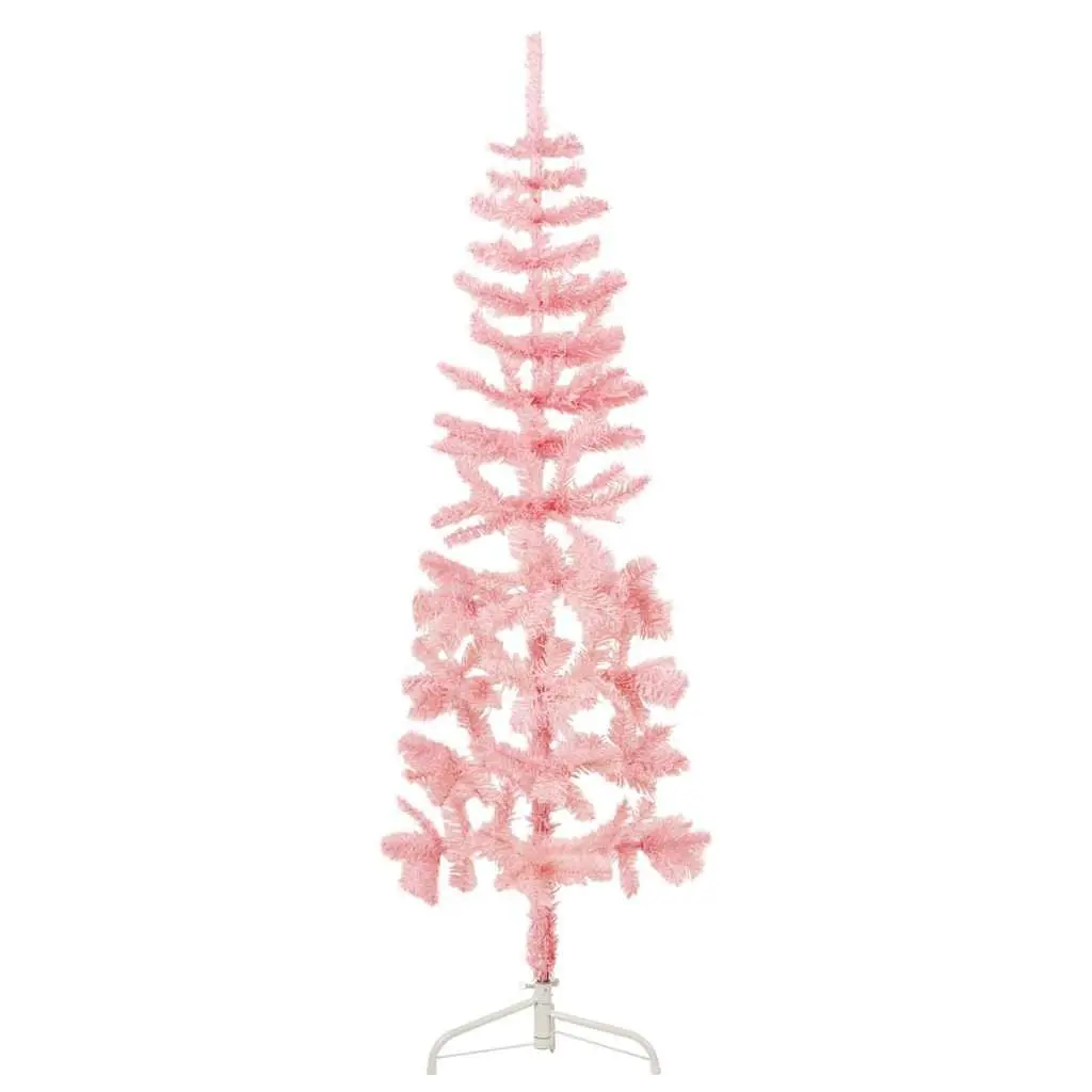 Half Christmas Tree Slim Artificial 150cm Pink Holiday Seasonal Home Decor Wall