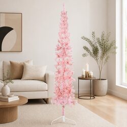 240cm Pink Half Christmas Tree with Stand