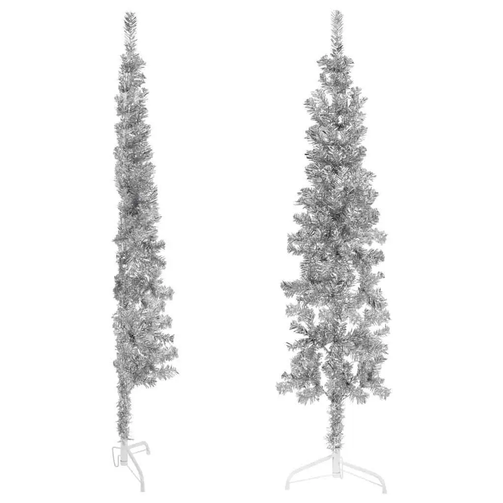 Slim Artificial Half Christmas Tree with Stand 120cm Holiday Home Decoration