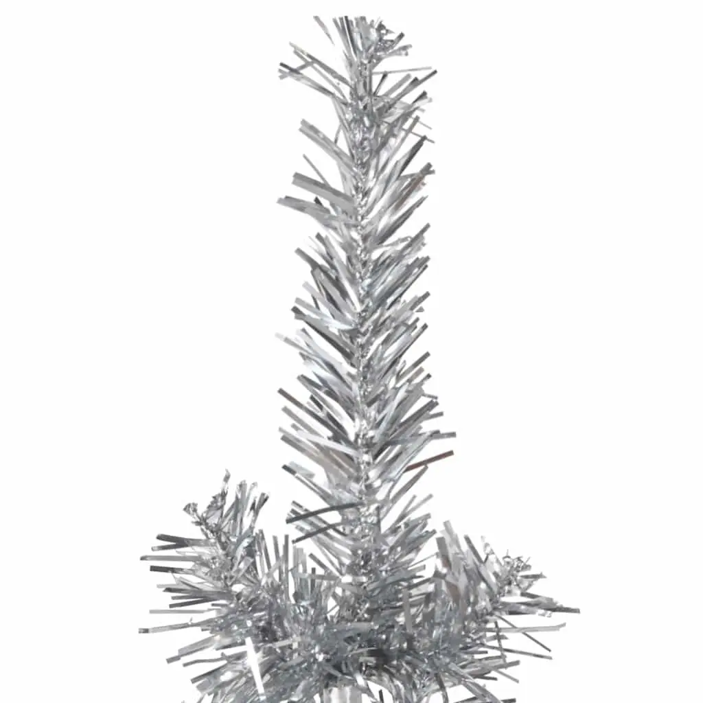Artificial Half Christmas Tree Slim Silver 240cm Holiday Home Decor Wall Mount