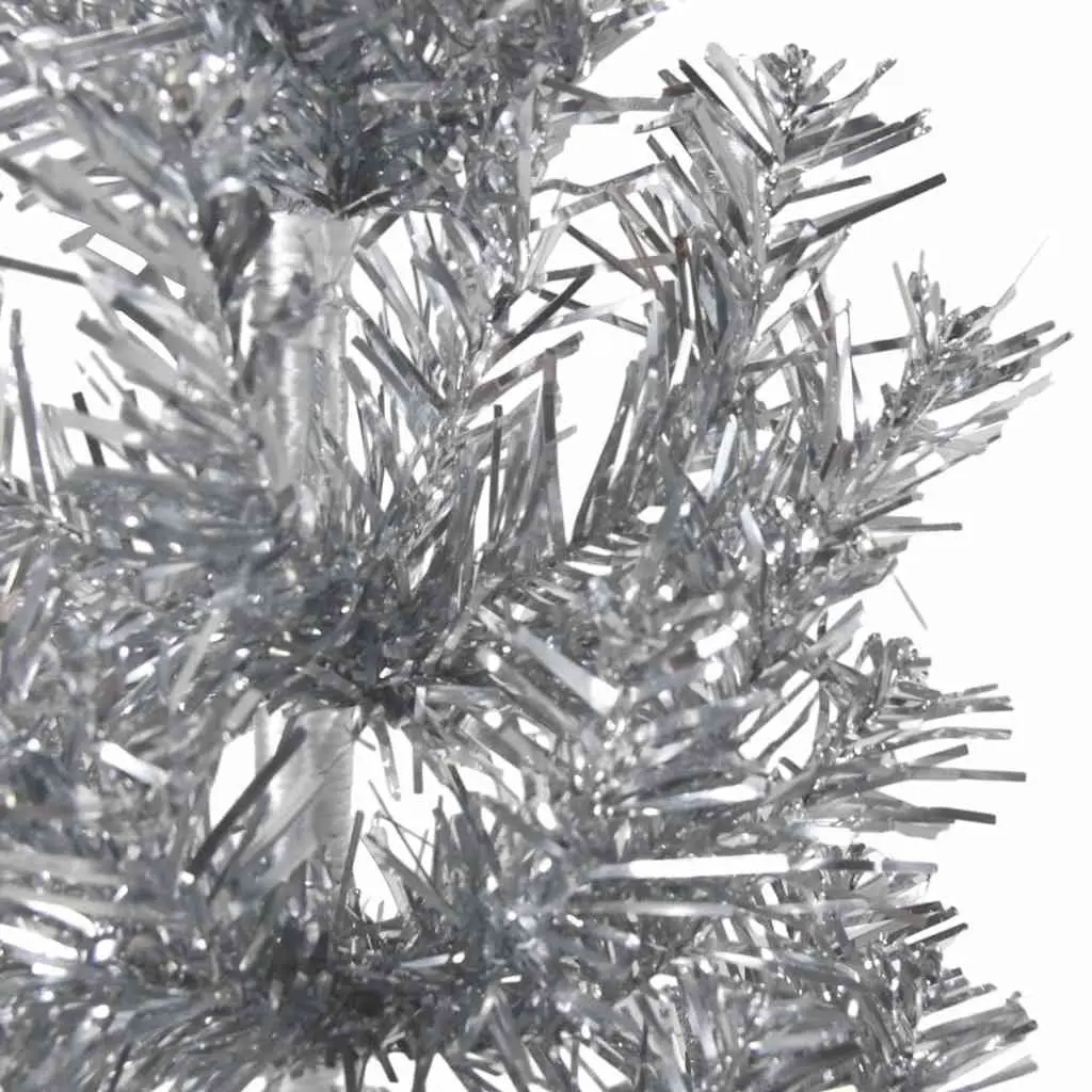 Artificial Half Christmas Tree Slim Silver 240cm Holiday Home Decor Wall Mount