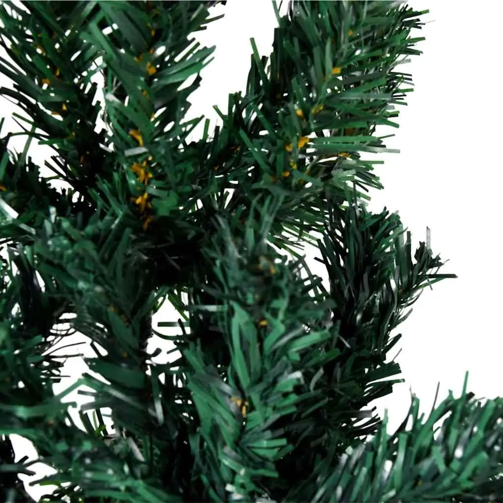 Slim Artificial Half Christmas Tree with Stand Green 180cm Holiday Decoration