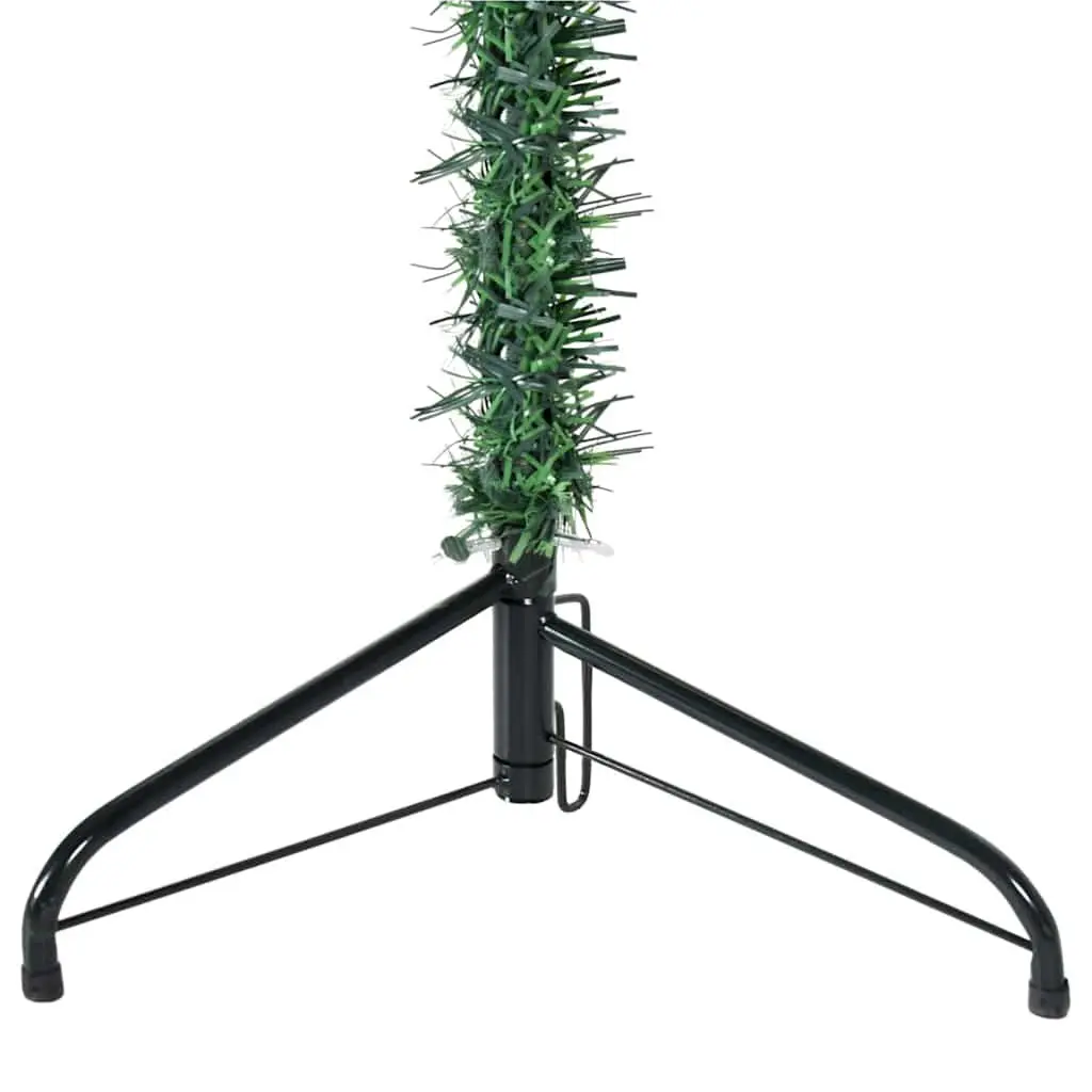 Slim Artificial Half Christmas Tree with Stand Green 180cm Holiday Decoration