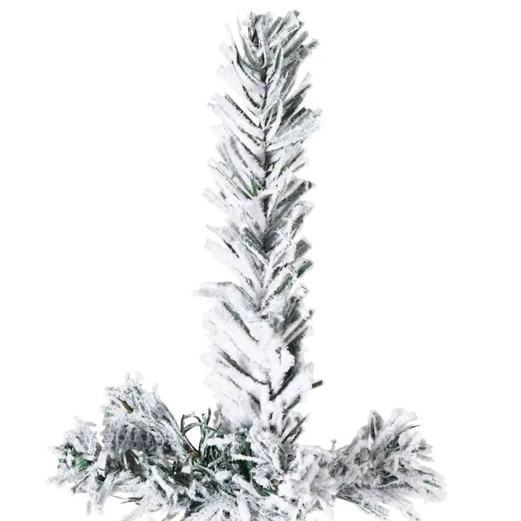 Artificial Half Christmas Tree Green 150cm Flocked Snow Space-Saving Wall-Mount Holiday Decor