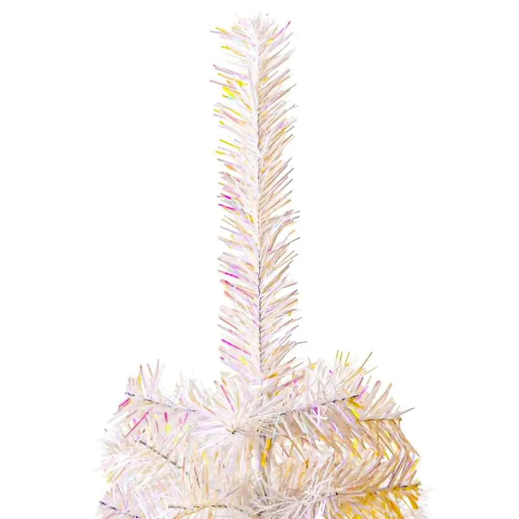 Artificial Christmas Tree White 210cm Iridescent Tips PVC Bushy