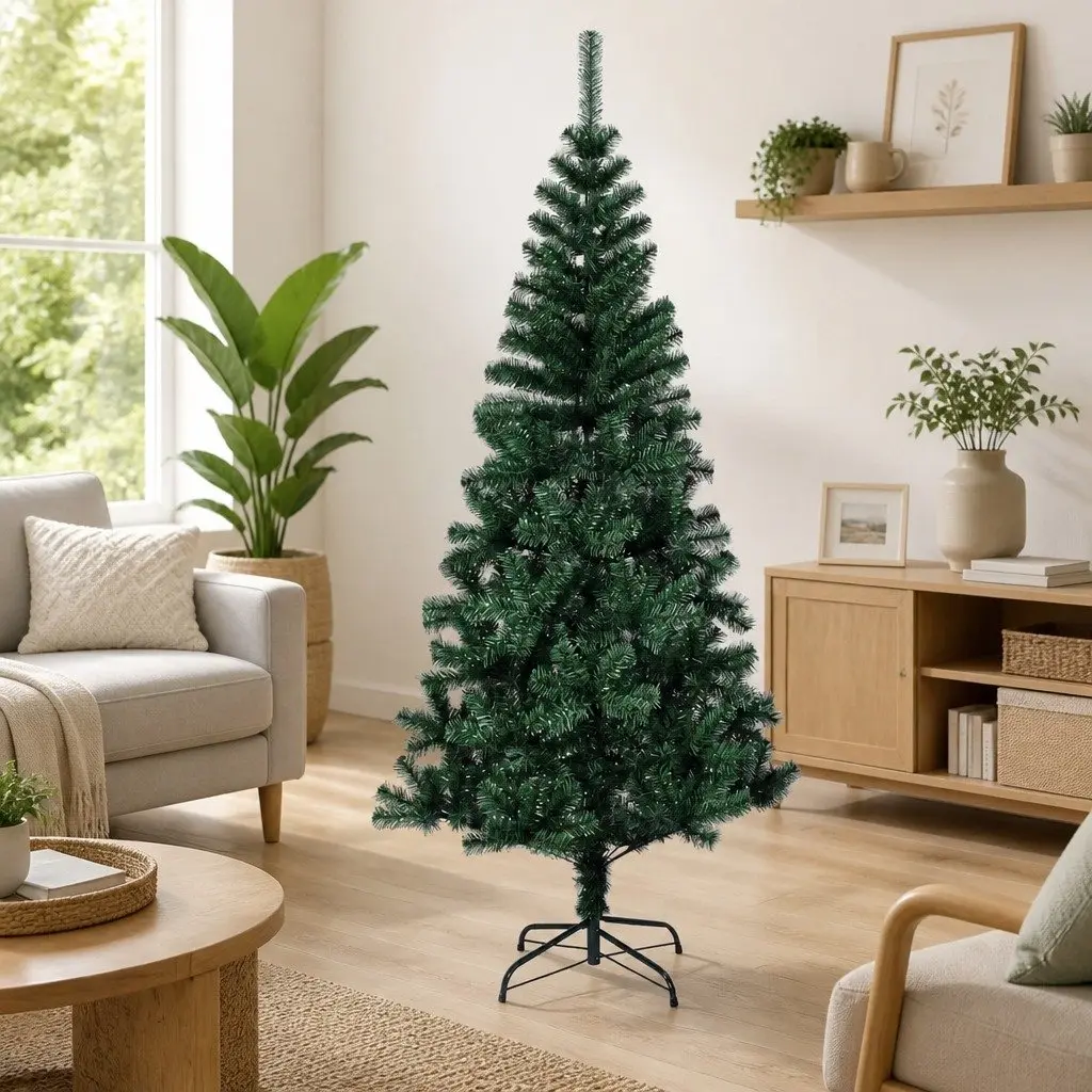 Artificial Christmas Tree Green 240cm Iridescent Tips Bushy PVC