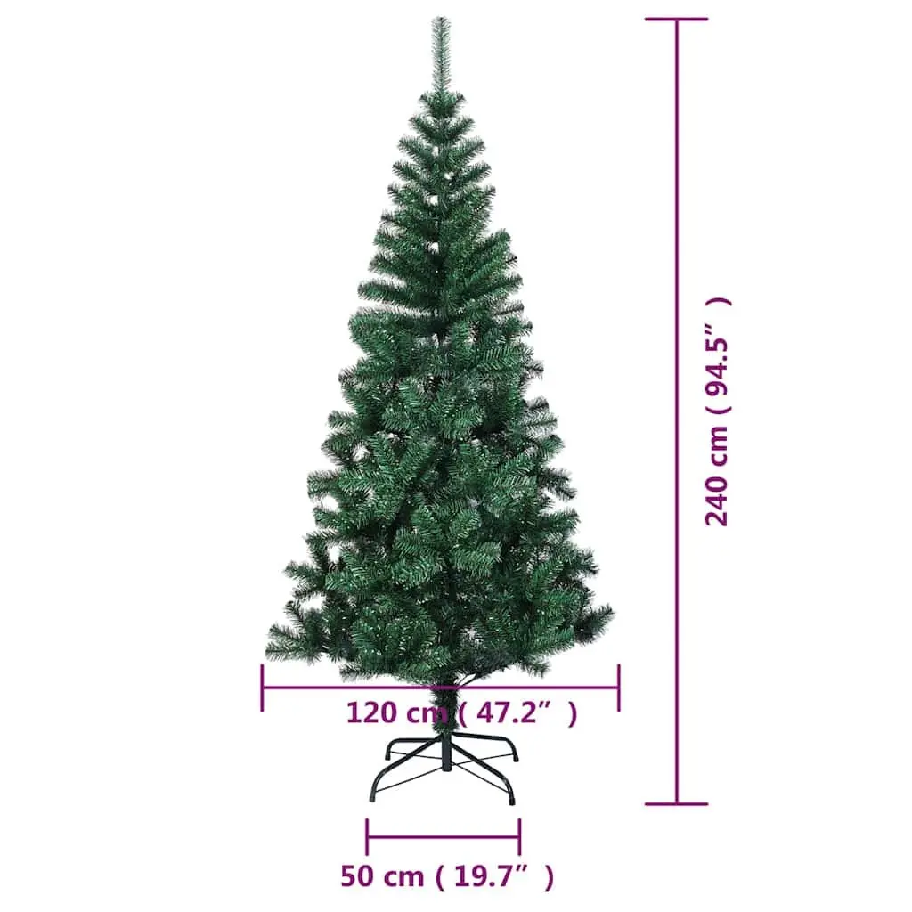 Artificial Christmas Tree Green 240cm Iridescent Tips Bushy PVC