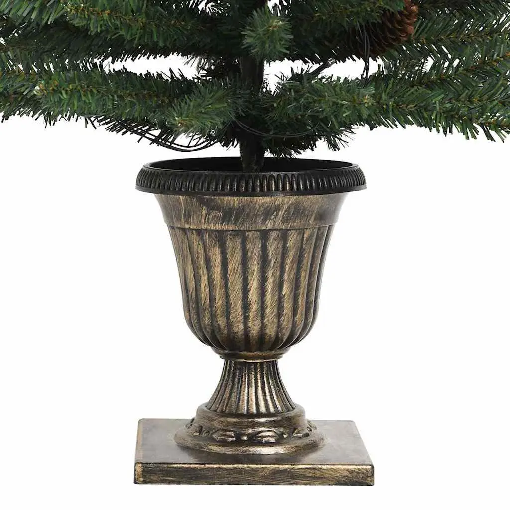 Artificial Christmas Tree Set 2 Pieces with Wreath Garland LED Lights Holiday