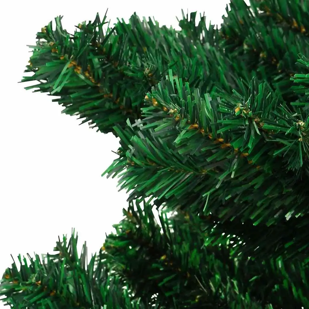 Pre-lit Swirl Christmas Tree 150cm Green PVC Artificial Holiday Decoration with