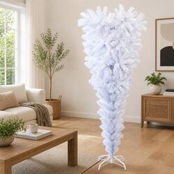 150cm Upside-Down White Tree for Holiday Cheer