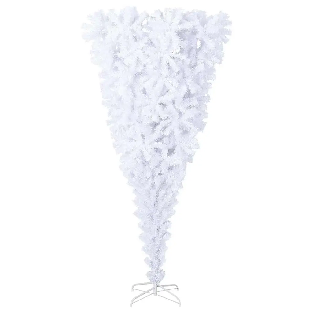 Upside-Down Artificial Christmas Tree White 210cm Bushy Festival Decoration