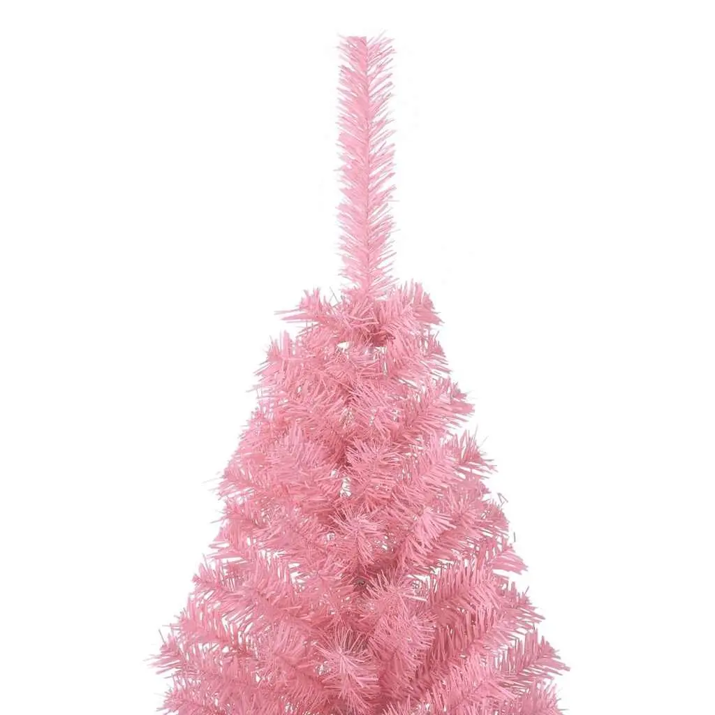 Artificial Half Christmas Tree with Stand Pink 120 cm Indoor Holiday Decor