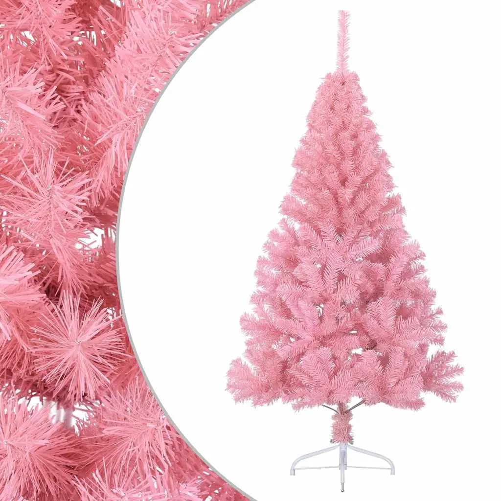 Half Christmas Tree Artificial 150cm Pink PVC Bushy Holiday Seasonal Decor with