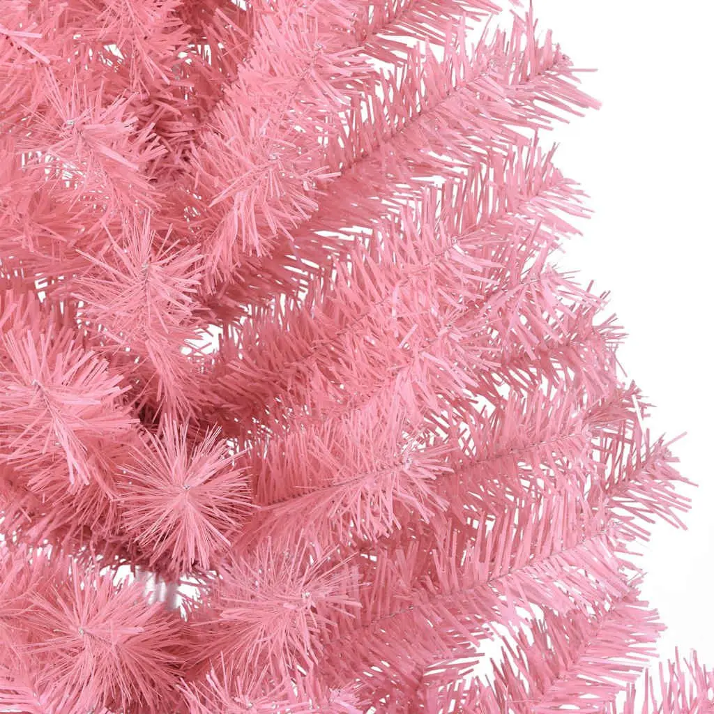 Half Christmas Tree Artificial 150cm Pink PVC Bushy Holiday Seasonal Decor with