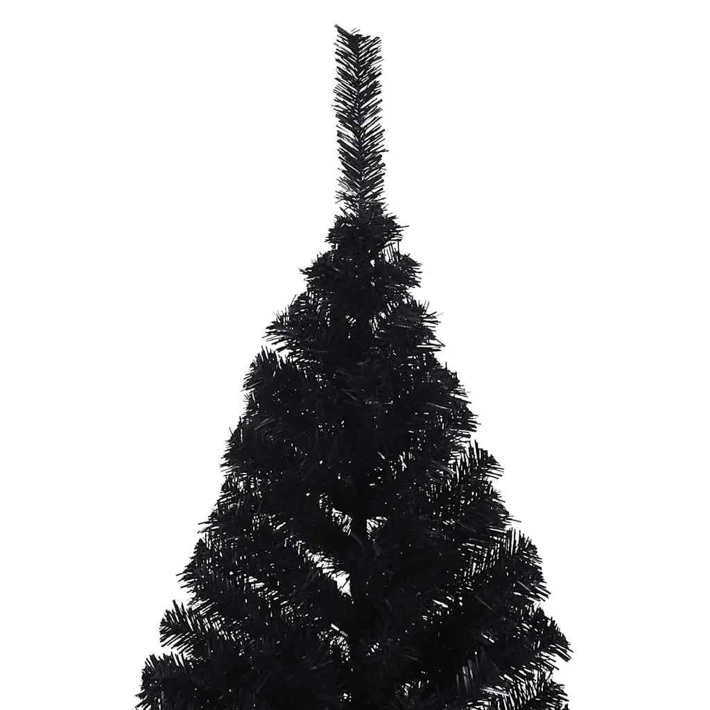 Artificial Half Christmas Tree Black 240cm Bushy Appearance Wall Placement