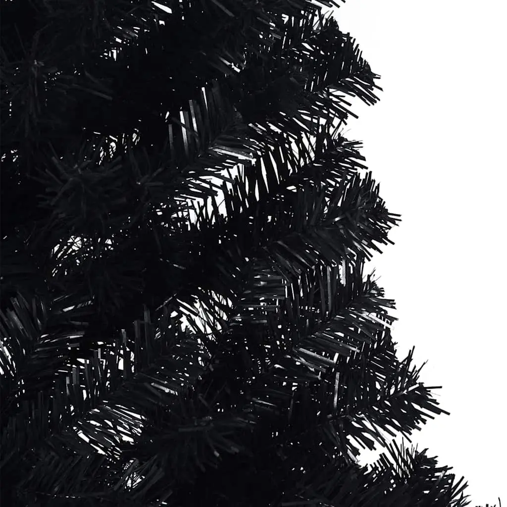 Artificial Half Christmas Tree Black 240cm Bushy Appearance Wall Placement