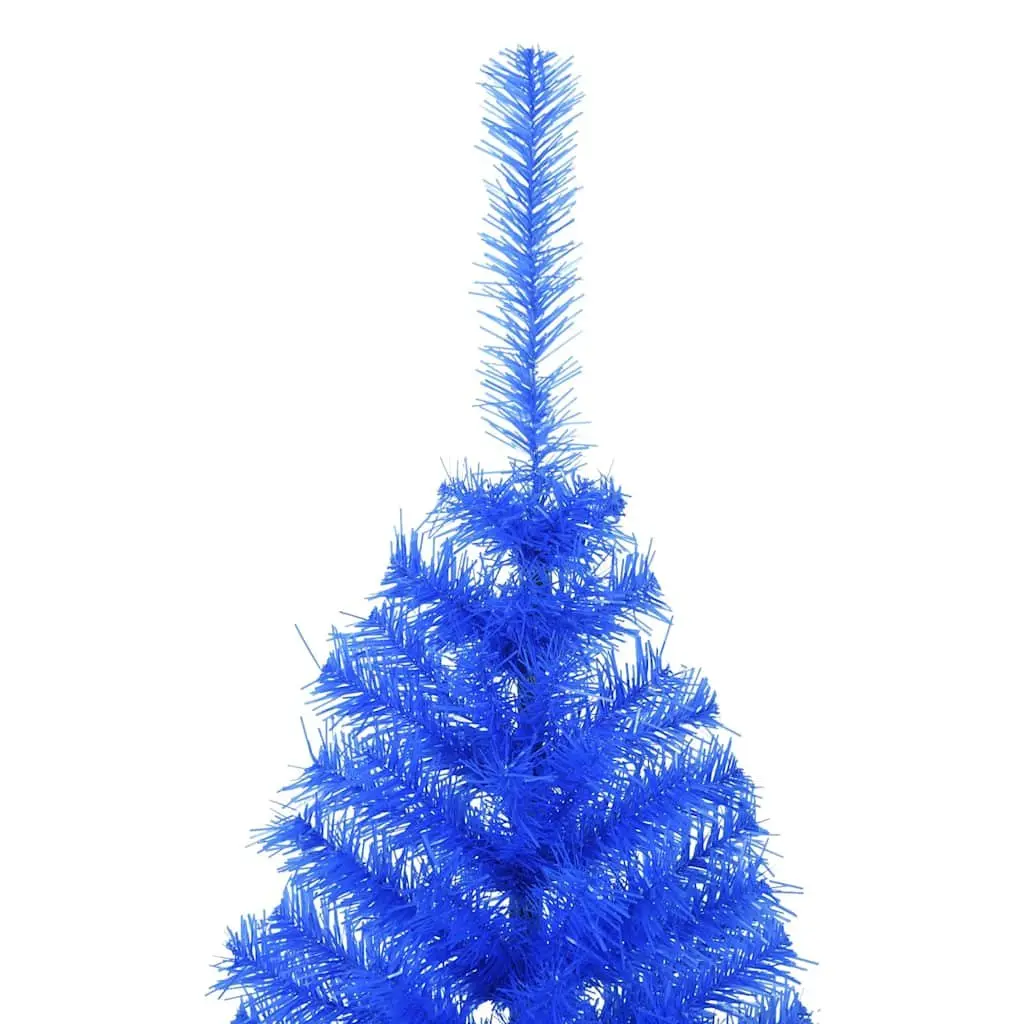 Artificial Half Christmas Tree with Stand Blue 150cm Half-Round Wall-Mounted