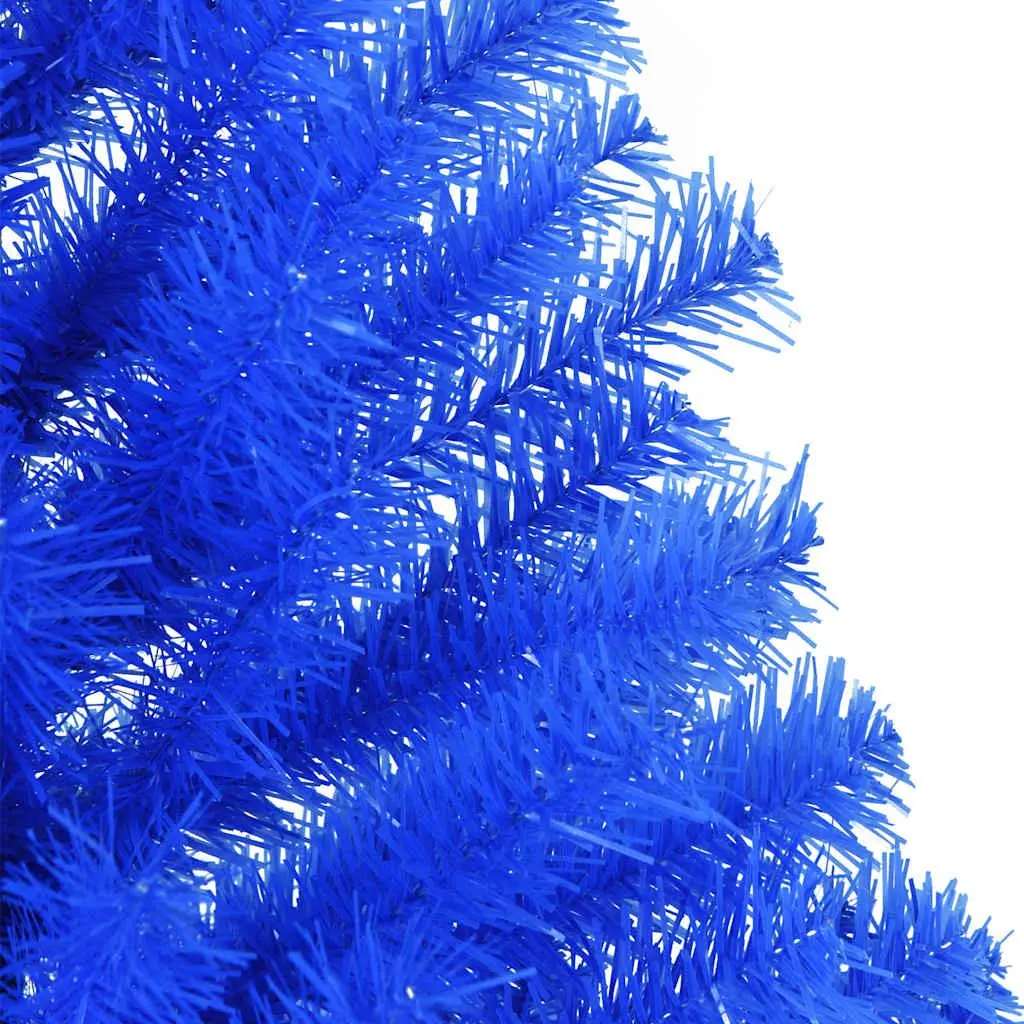 Artificial Half Christmas Tree with Stand Blue 150cm Half-Round Wall-Mounted