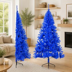 210 cm Half Christmas Tree in Blue with Steel Stand