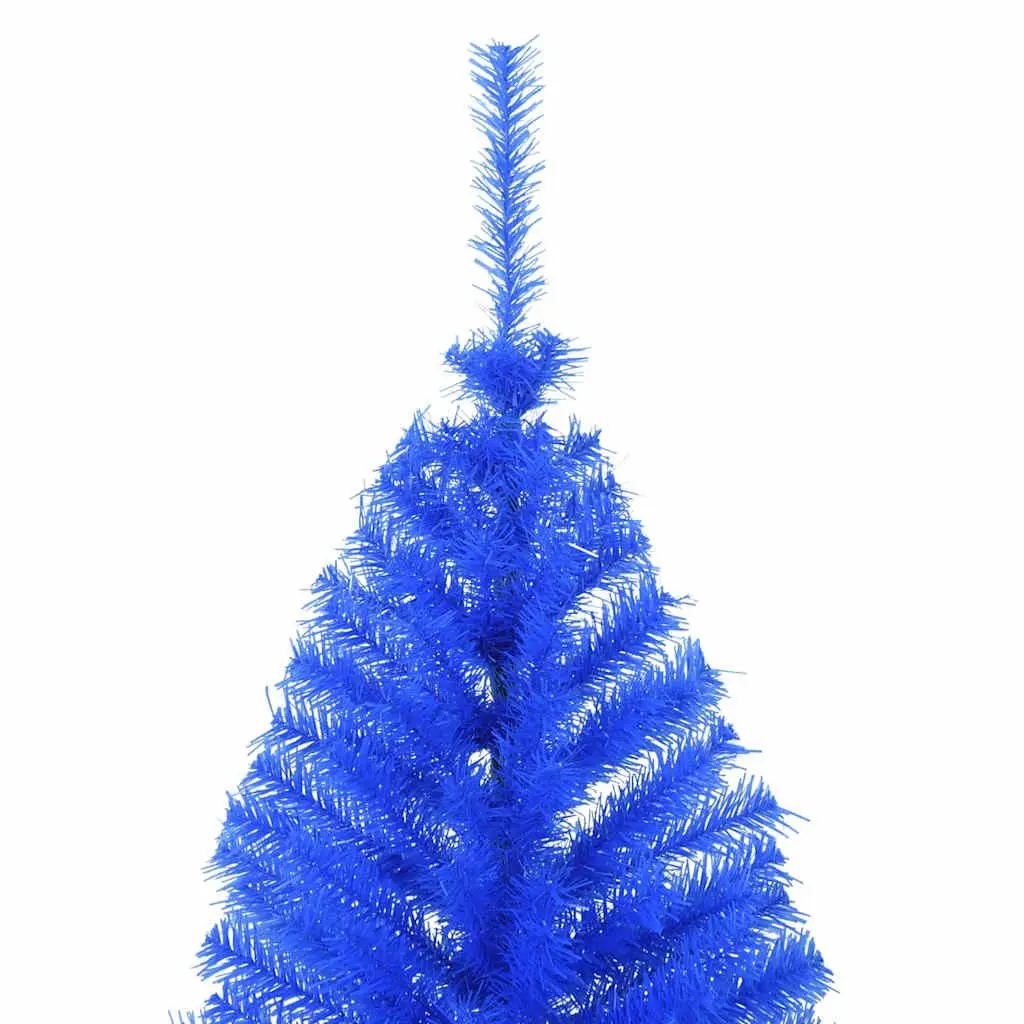 Artificial Half Christmas Tree with Stand Blue 210 cm Seasonal Holiday Decor