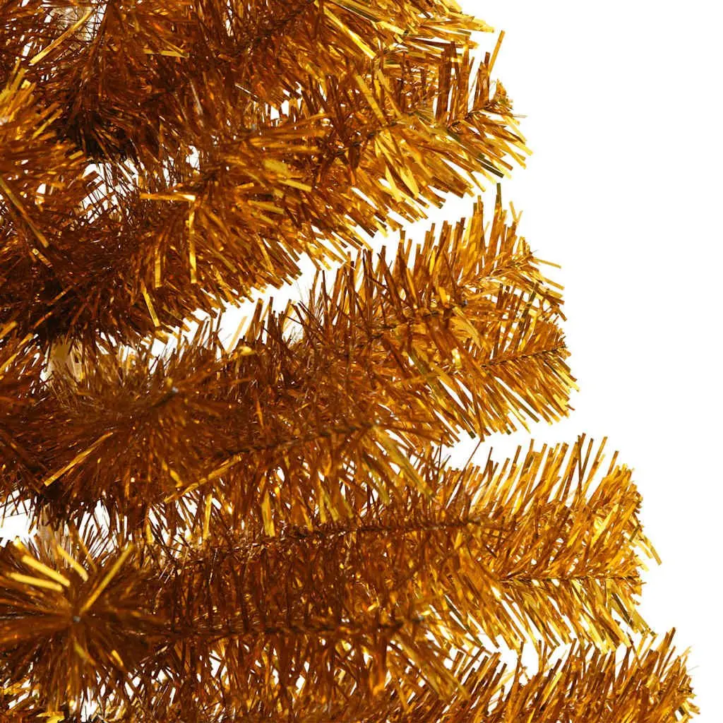 Half Christmas Tree 150cm Gold Artificial Xmas Decoration With Stand