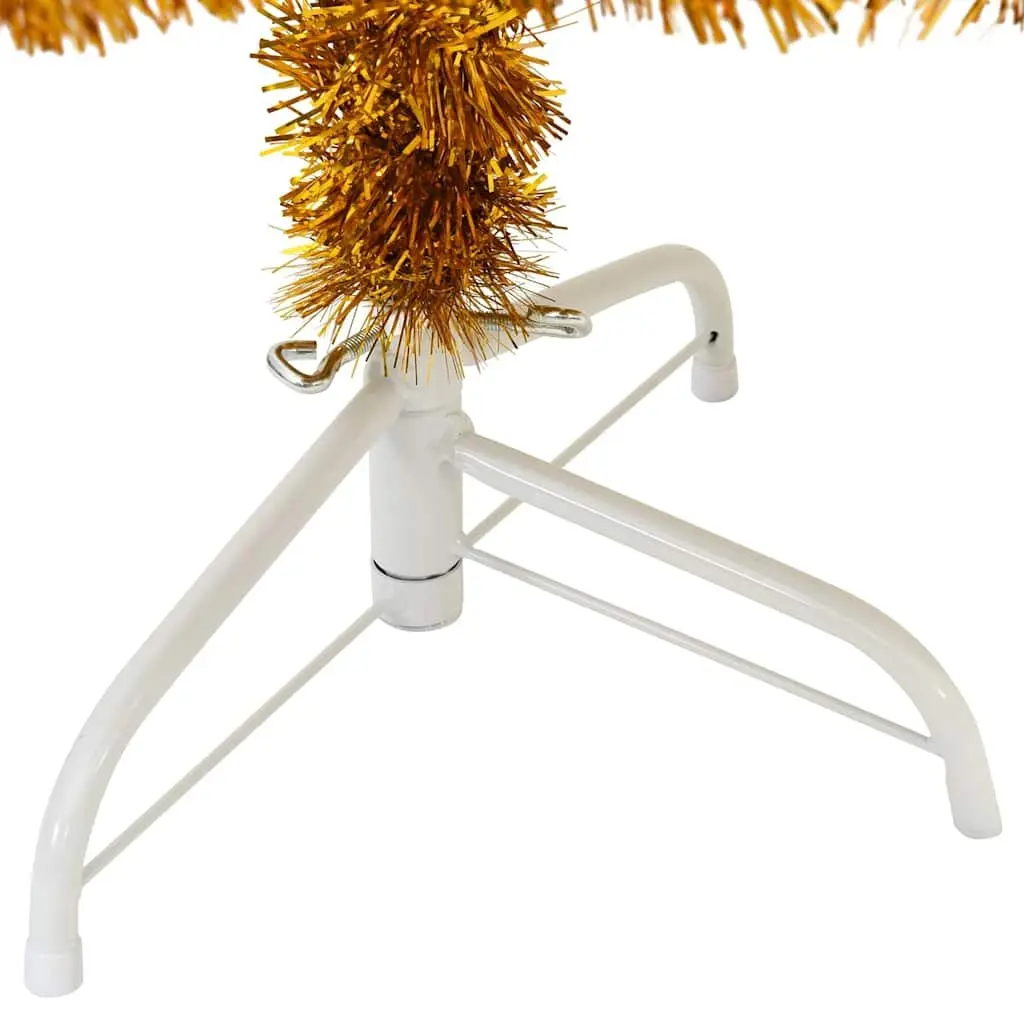 Half Christmas Tree with Stand Gold 180cm Artificial Holiday Seasonal Decor