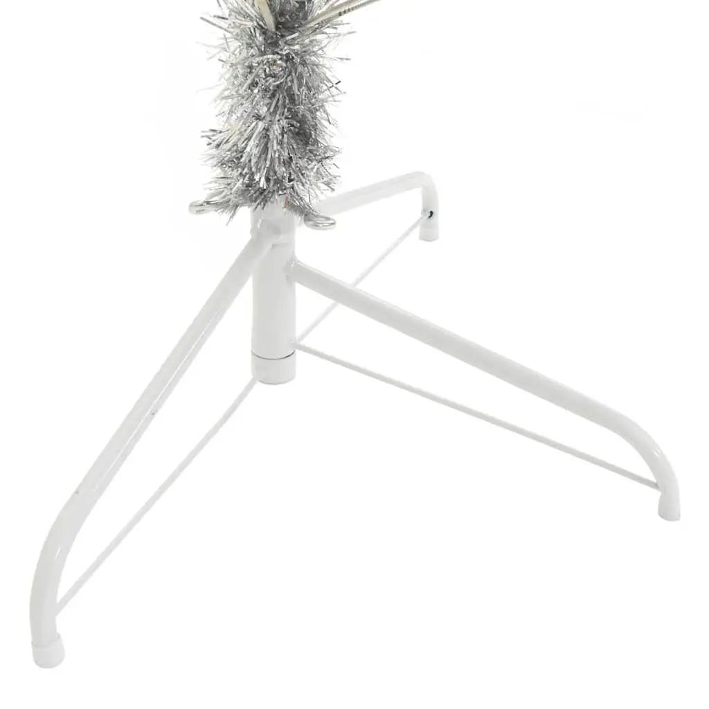 Half Christmas Tree 210cm Silver Artificial Bushy Holiday Seasonal Decoration
