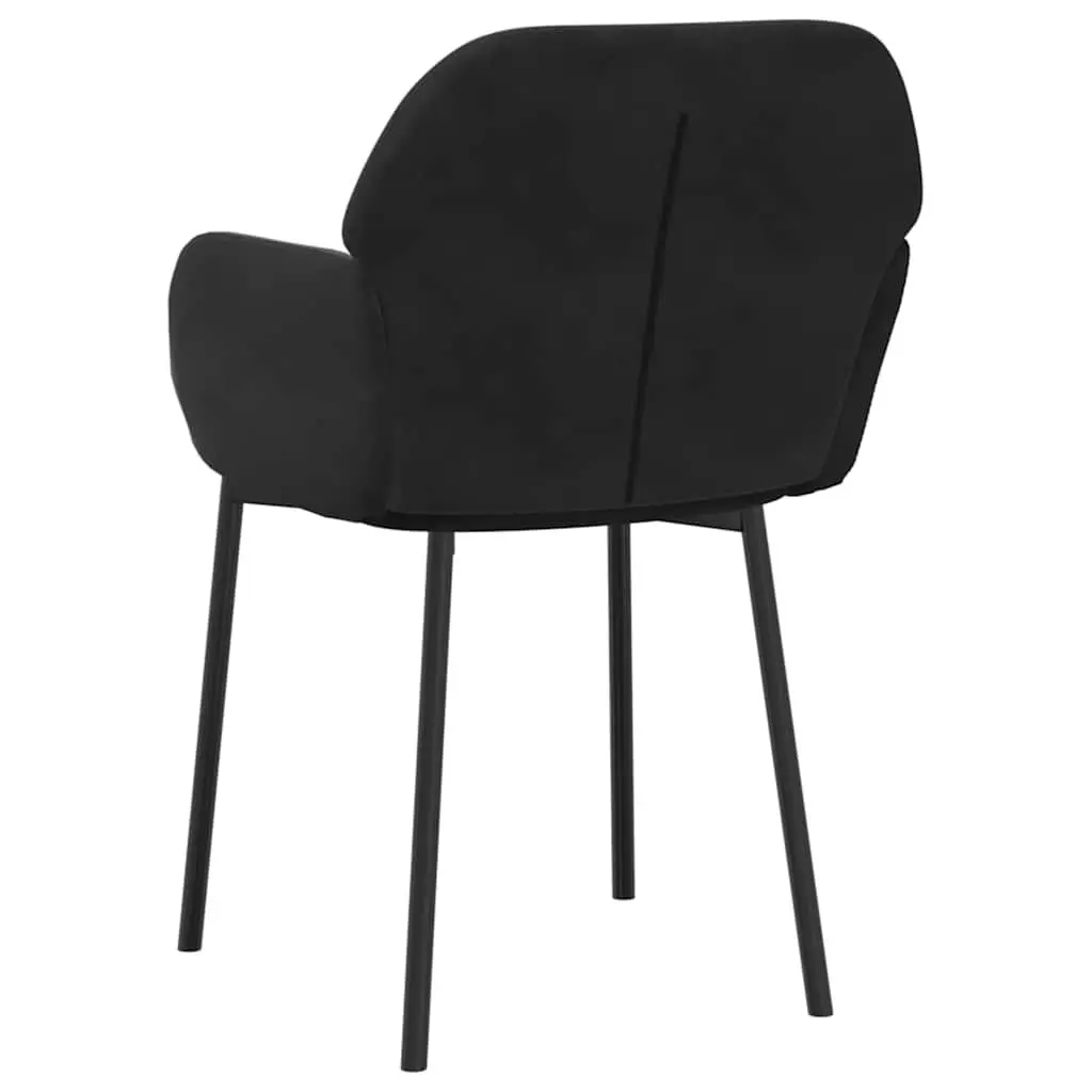 Dining Chairs Black Velvet Padded Armrest Backrest 2 Piece