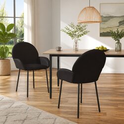 Chic and Durable Dining Chairs in Black - Set of 2