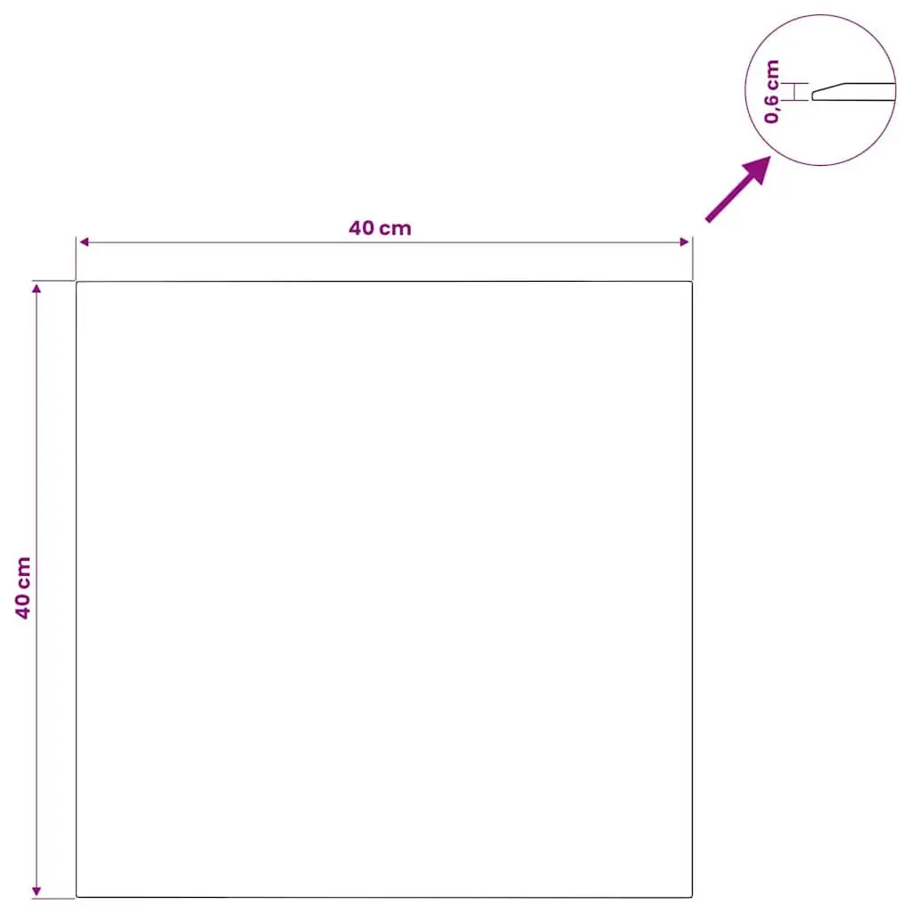 Tempered Glass Table Top 40x40 cm Transparent Square Dining Coffee Garden