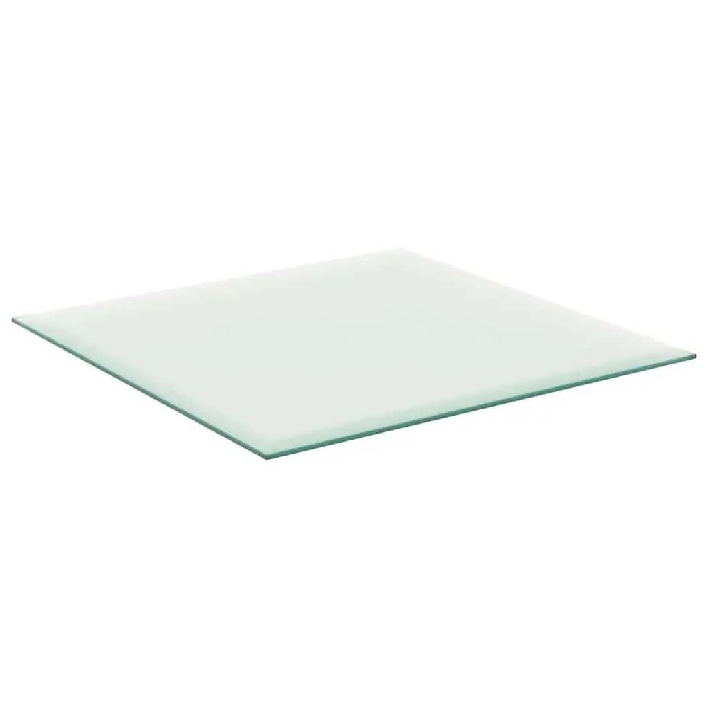 Tempered Glass Table Top Transparent 50x50 cm Clear Finish Suitable for Dining Coffee Garden Tables