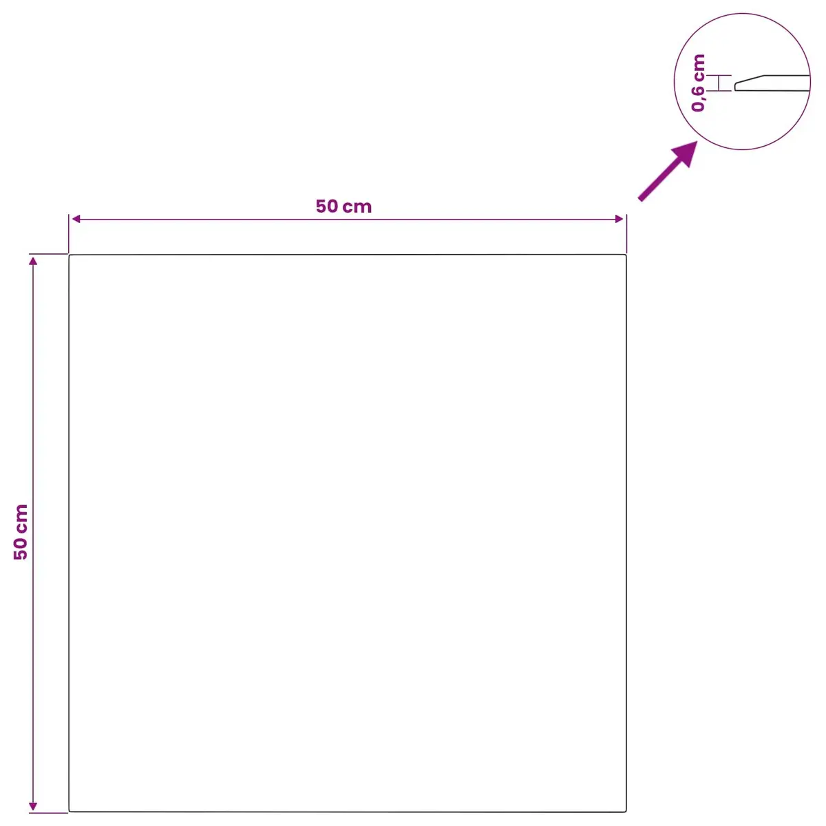 Tempered Glass Table Top Transparent 50x50 cm Clear Finish Suitable for Dining Coffee Garden Tables