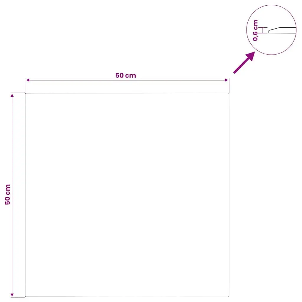 Tempered Glass Table Top Transparent 50x50 cm Clear Finish Suitable for Dining Coffee Garden Tables