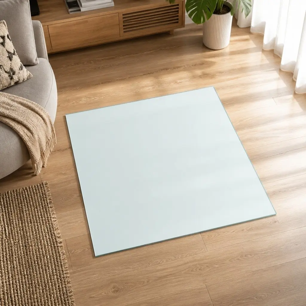 Tempered Glass Table Top Transparent 60x60 cm Scratch-Resistant Surface