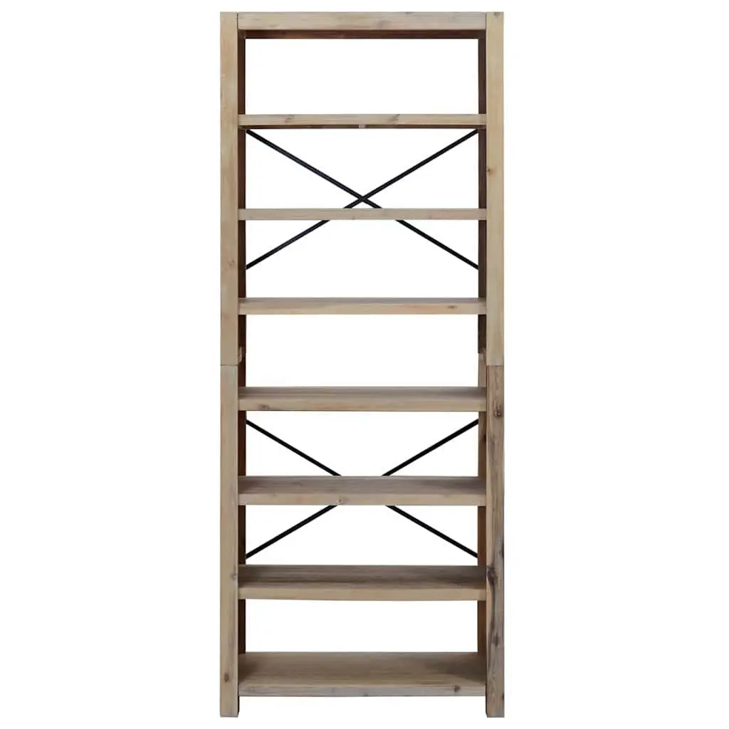 7-Tier Wooden Bookcase 80x30x200cm Shelving Unit Storage Organiser Acacia Brown