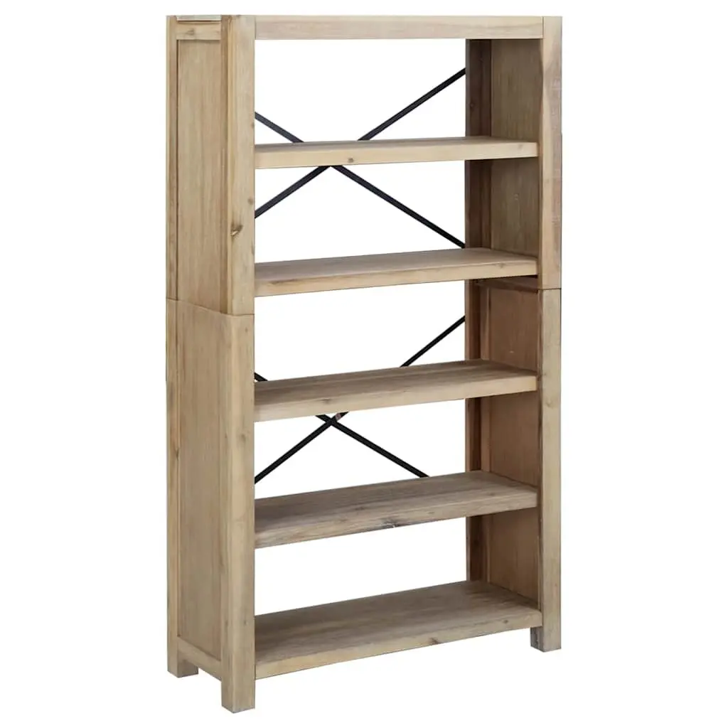 Wooden Bookcase Brown 80x30x140cm 5-Tier Shelving Storage Display Organiser